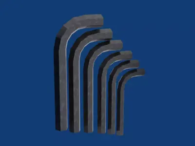 Realistic Hex Key Wrenches - Ready for Unreal Engine 5 Low-poly 3D model