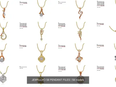 JEWELCAD 58 PENDANT FILES 3D Model Pack