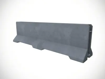Cement Barrier Low-poly 3D model