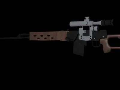 Dragunov SVD Sniper rifle Free low-poly 3D model