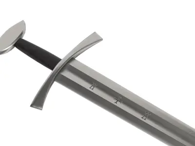 Knightly Sword Low-poly 3D model