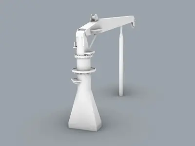 LNG Ships Deck Crane 2 Low-poly 3D model