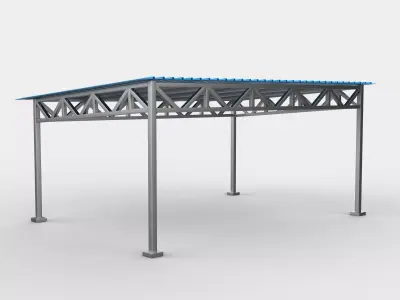  steel frame carport 3D model