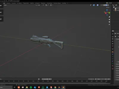 Sci-Fi Assault Rifle 02 Low Poly Game Ready Asset Low-poly 3D model