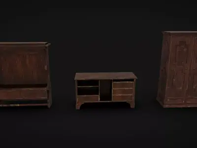 Furniture Pack 07 Low-poly 3D model