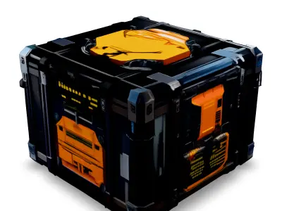 SciFi Cargo Container Game Asset Low-poly 3D model