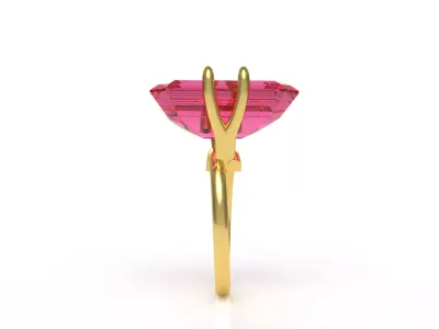 Pink Sapphire Engagement Ring 3D print model
