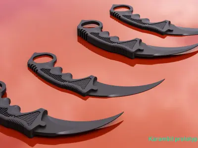 karambit knife 3D model 6