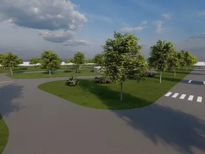 public park-Private Park Landscape 3D model 19