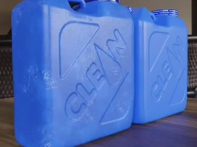 Square 5-Gallon Water Container Low-poly 3D model