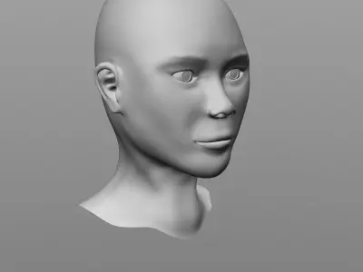 Female Athlete Head 3D model