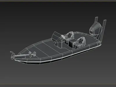 Bass Fishing Motor Boat LOWEST Low-poly 3D model