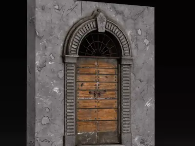 Old Italian Building Door Low-poly 3D model