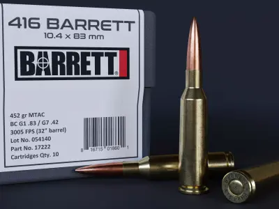 Bullet and Box - Barrett Low-poly 3D model