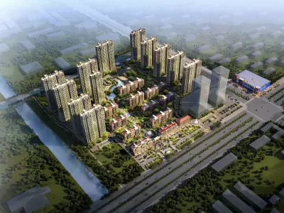 3Dmax fashion city commercial square building 168 3D model