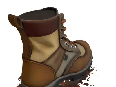 Realistic Hiking Work Boot 3D Model Low-poly 3D model