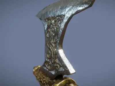 Axe of ancient Fate Low-poly 3D model