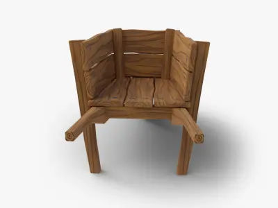 Stylized Wheelbarrow Low-poly 3D model purchase