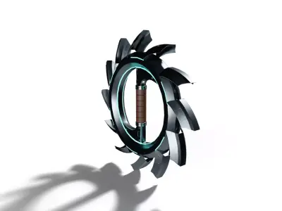 Futuristic Circular Saw Blade Low-poly 3D model