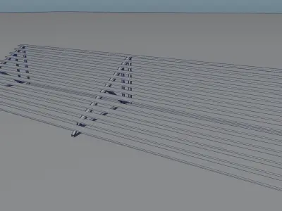 Indoor Gymnasium Bleachers  Low-poly 3D model