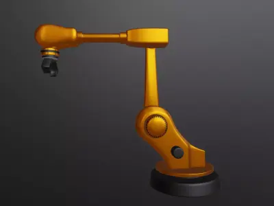 Industrial robot arm clean 3D model Free 3D model
