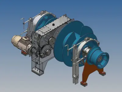 Anchor mooring winch 111 E 48 K3 3D model