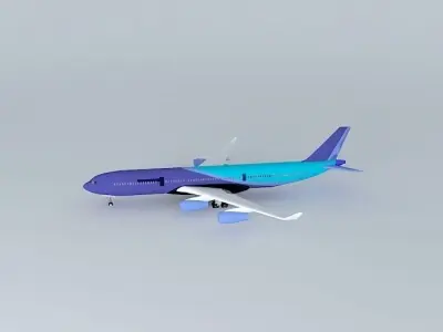 AirAtlanticOcean Airbus A340-300 with interior  Free 3D model