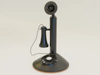 Candlestick  vintage phone 3D model