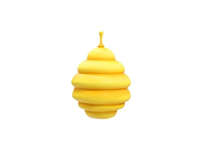 Low-Poly Bee Hive  Low-poly 3D model