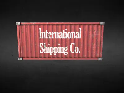 53ft Shipping Container that is Game Ready Low-poly 3D model