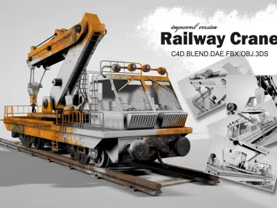 Railway Crane 3D model