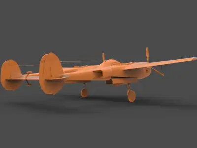 Lockheed P-38 3D print model