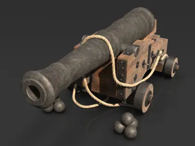 Medieval Gun 3D model
