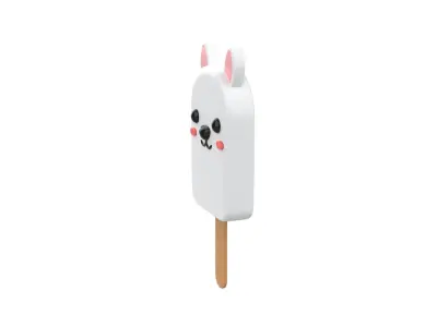 Cartoon Sheep Ice Cream Cute Low-poly 3D model