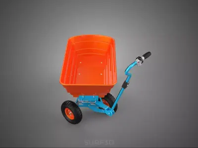 SMART ELECTRIC FOUR WHEEL UTILITY CART TROLLEY WAGON WHEELBARROW 3D model