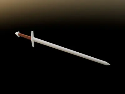 Low poly one handed sword 3D model