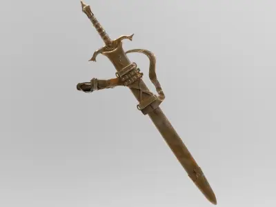 Epic fantasy twohanded sword 3D model
