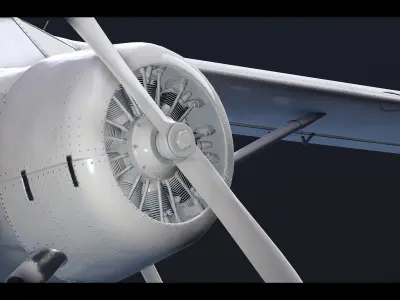 DHC-2 Beaver Seaplane Low-poly 3D model