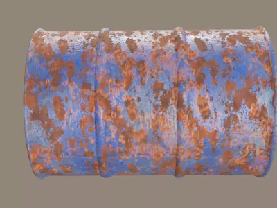 Rusted Oil Drum Free low-poly 3D model
