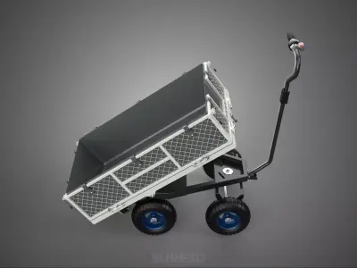 ELECTRIC POWERED TIPPING TIPPER BED UTILITY CART TROLLEY WAGON 4 3D model