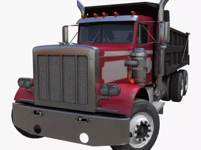 American Dump truck Low-poly 3D model