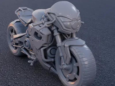 Voidrunner Printable Futuristic Bike Model 3D print model