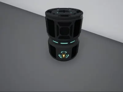 Low Poly Scifi Barrel Low-poly 3D model