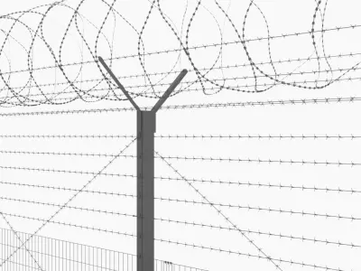 Barbed Wire Fence 3D model purchase
