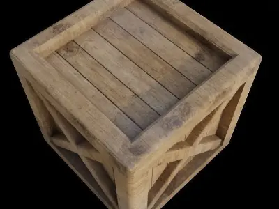 Wooden Crate Free low-poly 3D model purchase
