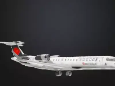 CRJ-900 plane crash 3D model 3D model