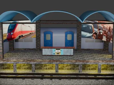PI5 Virtual Studio - Train Station Free 3D model