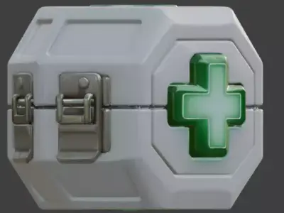 Stylized Sci-Fi Health Pack 3D Model Low-poly 3D model