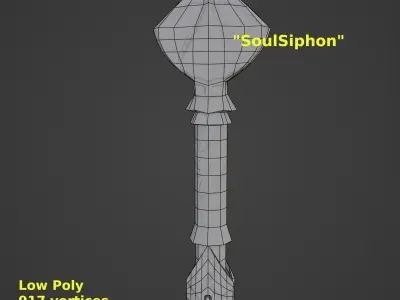 War Mace SoulSiphon Game Ready Low-poly 3D model