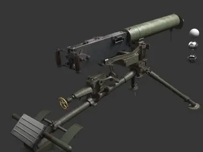 Maxim Heavy Machine Gun   Maxim gun 3D model